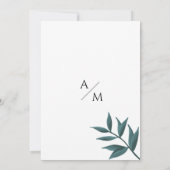 Invitation Simple white forest green foliage floral wedding (Dos)