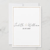 Invitation Simple white gold glitter bow ribbon RSVP  (Dos)