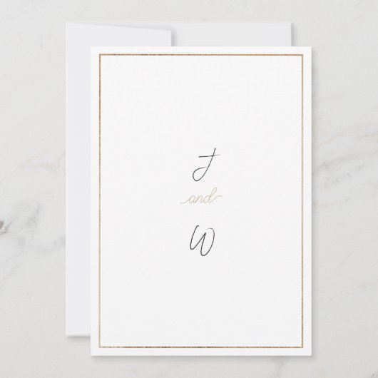 Invitation Simple white gold glitter bow ribbon Save the Date (Dos)