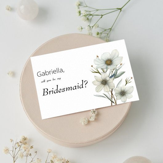 Invitation Simple white mint green spring floral Bridesmaid