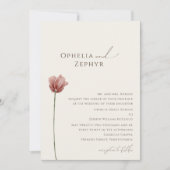 Invitation Simple Wildflower | Mariage Traditionnel Beige (Devant)