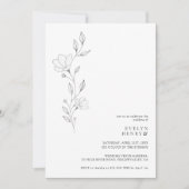 Invitation Simple Wildflower Minimalist Chic Elegant Wedding (Devant)