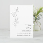 Invitation Simple Wildflower Minimalist Chic Elegant Wedding (Debout devant)