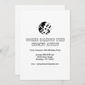 Invitation Simple Y2K Black White Disco 30ème anniversaire (Devant / Derrière)