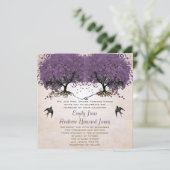 Invitation Simplement Abricot Pourpre Arbre à Feuilles en For (Debout devant)