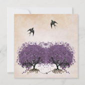 Invitation Simplement Abricot Pourpre Arbre à Feuilles en For (Dos)