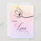 Invitation "SIMPLEMENT AIMER Pastel Floral Mariage Luna Invit (Devant)