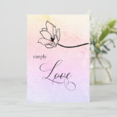 Invitation "SIMPLEMENT AIMER Pastel Floral Mariage Luna Invit (Debout devant)