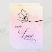 Invitation "SIMPLEMENT AIMER Pastel Floral Mariage Luna Invit (Devant / Derrière)