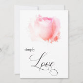 Invitation "SIMPLEMENT AIMER Pastel Rose Bud Floral Invitatio (Devant)