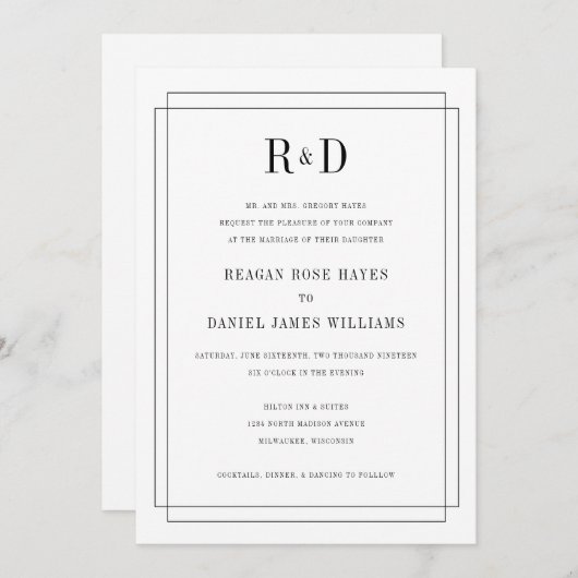 Invitation simplement amoureux (Devant / Derrière)