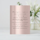 Invitation Simplement Anniversaire Mariage Rose Gouttes Paill (Debout devant)