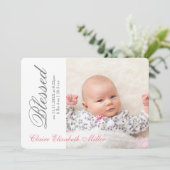 Invitation Simplement Bénis Rose - Annonce de Naissance (Debout devant)
