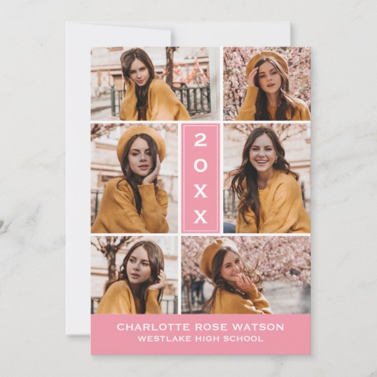 INVITATION SIMPLEMENT CHIC PHOTO COLLAGE GRADUATION INVITATIO (Devant)