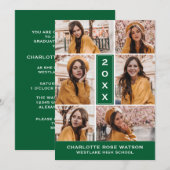 INVITATION SIMPLEMENT CHIC PHOTO COLLAGE GRADUATION INVITATIO (Devant / Derrière)