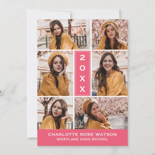 INVITATION SIMPLEMENT CHIC PHOTO COLLAGE GRADUATION INVITATIO (Devant)