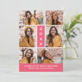 INVITATION SIMPLEMENT CHIC PHOTO COLLAGE GRADUATION INVITATIO (Debout devant)