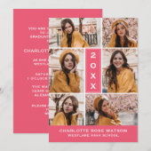 INVITATION SIMPLEMENT CHIC PHOTO COLLAGE GRADUATION INVITATIO (Devant / Derrière)