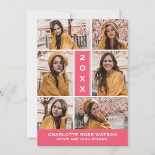 INVITATION SIMPLEMENT CHIC PHOTO COLLAGE GRADUATION INVITATIO