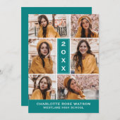 INVITATION SIMPLEMENT CHIC PHOTO COLLAGE GRADUATION INVITATIO (Devant / Derrière)