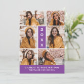INVITATION SIMPLEMENT CHIC PHOTO COLLAGE GRADUATION INVITATIO (Debout devant)