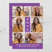 INVITATION SIMPLEMENT CHIC PHOTO COLLAGE GRADUATION INVITATIO (Devant / Derrière)