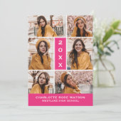 INVITATION SIMPLEMENT CHIC PHOTO COLLAGE GRADUATION INVITATIO (Debout devant)
