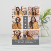 INVITATION SIMPLEMENT CHIC PHOTO COLLAGE GRADUATION INVITATIO (Debout devant)