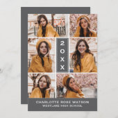 INVITATION SIMPLEMENT CHIC PHOTO COLLAGE GRADUATION INVITATIO (Devant / Derrière)