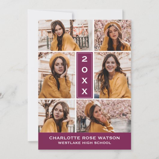 INVITATION SIMPLEMENT CHIC PHOTO COLLAGE GRADUATION INVITATIO (Devant)