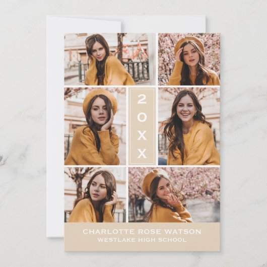 INVITATION SIMPLEMENT CHIC PHOTO COLLAGE GRADUATION INVITATIO (Devant)