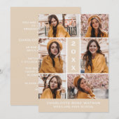 INVITATION SIMPLEMENT CHIC PHOTO COLLAGE GRADUATION INVITATIO (Devant / Derrière)