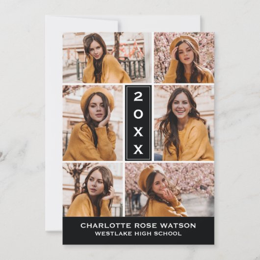 INVITATION SIMPLEMENT CHIC PHOTO COLLAGE GRADUATION INVITATIO (Devant)