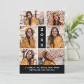 INVITATION SIMPLEMENT CHIC PHOTO COLLAGE GRADUATION INVITATIO (Debout devant)