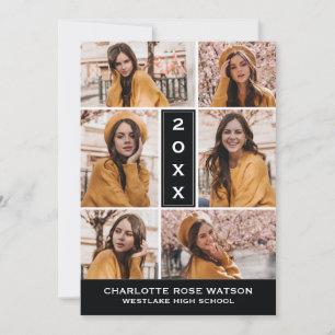 INVITATION SIMPLEMENT CHIC PHOTO COLLAGE GRADUATION INVITATIO