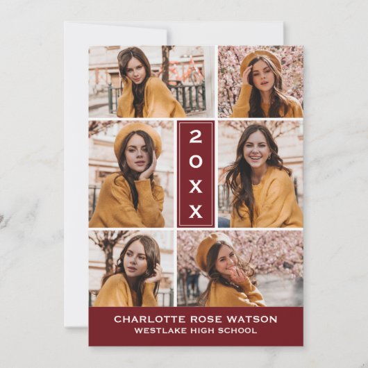 INVITATION SIMPLEMENT CHIC PHOTO COLLAGE GRADUATION INVITATIO (Devant)