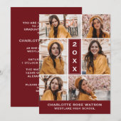 INVITATION SIMPLEMENT CHIC PHOTO COLLAGE GRADUATION INVITATIO (Devant / Derrière)