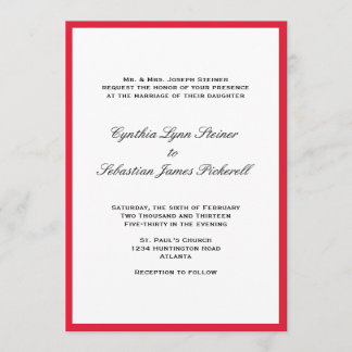 Invitation Simplement colorer la bordure rouge noir faire-par