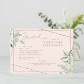 Invitation Simplement Divine Blush & Gold Elegant Fête des ma (Debout devant)
