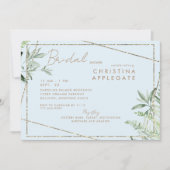 Invitation Simplement Divine Ivy Blu & Gold Elegant Fête des (Devant)