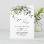Invitation Simplement Elegant Eucalyptus ENGAGEMENT PARTI (Debout devant)