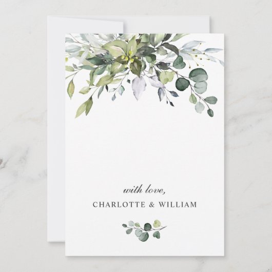 Invitation Simplement Elegant Eucalyptus ENGAGEMENT PARTI (Dos)
