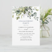 Invitation Simplement Elegant Eucalyptus ENGAGEMENT PARTI (Debout devant)
