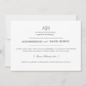 Invitation Simplement élégant | Initiales personnalisées mode (Devant)