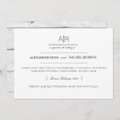 Invitation Simplement élégant | Initiales personnalisées mode (Devant / Derrière)