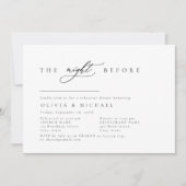 Invitation Simplement Élégant La Nuit Avant Le Dîner De Répét (Devant)