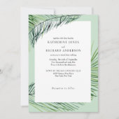Invitation Simplement Élégant Mariage de Palmier Tropical Sau (Devant)