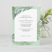 Invitation Simplement Élégant Mariage de Palmier Tropical Sau (Debout devant)