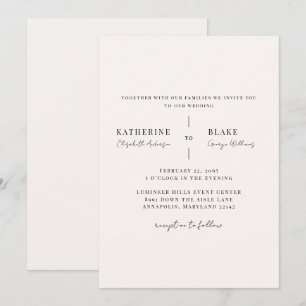 Invitation Simplement élégant mariage Light Champagne II
