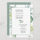 Invitation Simplement Élégant Mariage Tropical Palm Sage (Devant / Derrière)